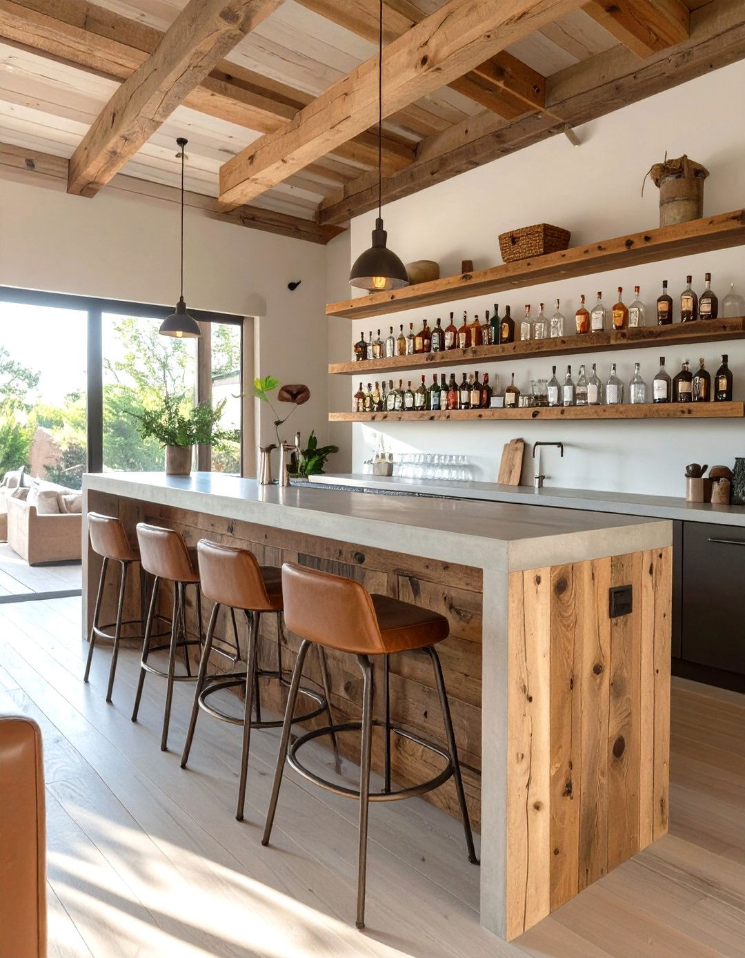 The Rustic Home Bar Area - 30 modern rustic interior design ideas