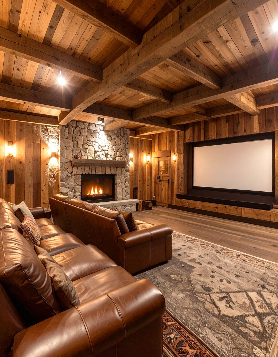The Rustic Lodge Retreat - 30 home theater room ideas
