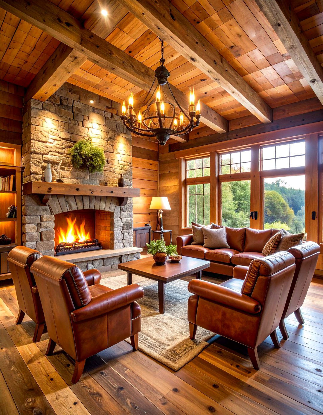 The Rustic Lodge Retreat Garage - 30 2 car garage man cave ideas