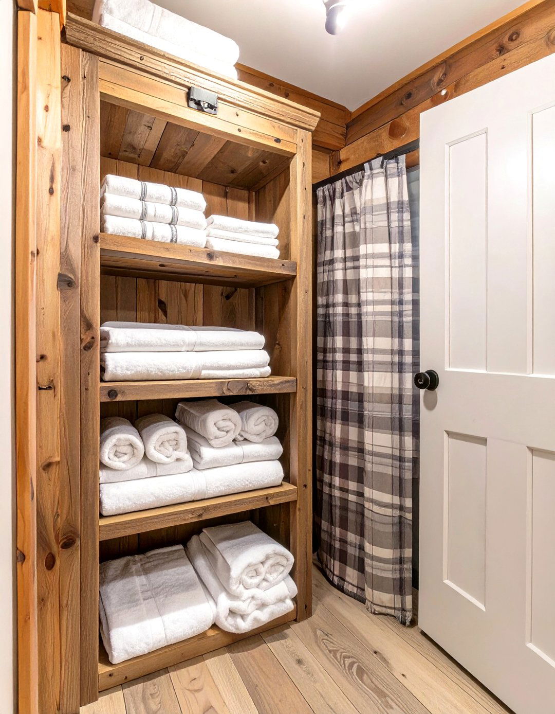 The Rustic Log Cabin Closet - 30 bathroom linen closet ideas