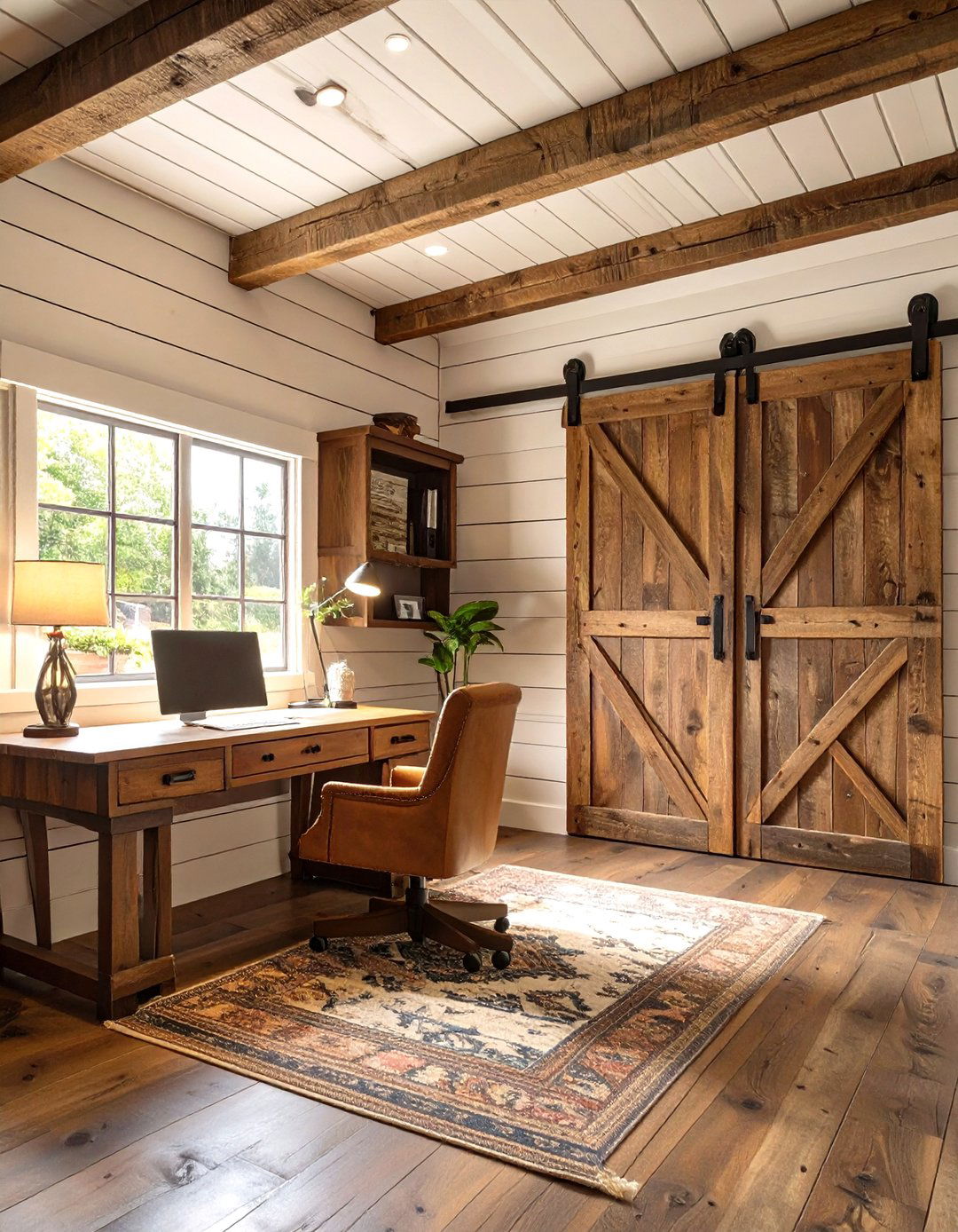 The Rustic Modern Farmhouse Garage Office - 30 garage office ideas