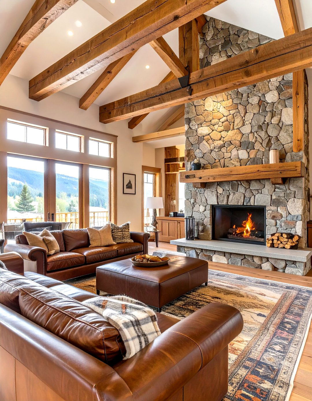 The Rustic Mountain Lodge Luxe - 30 how to design a luxury living room ideas