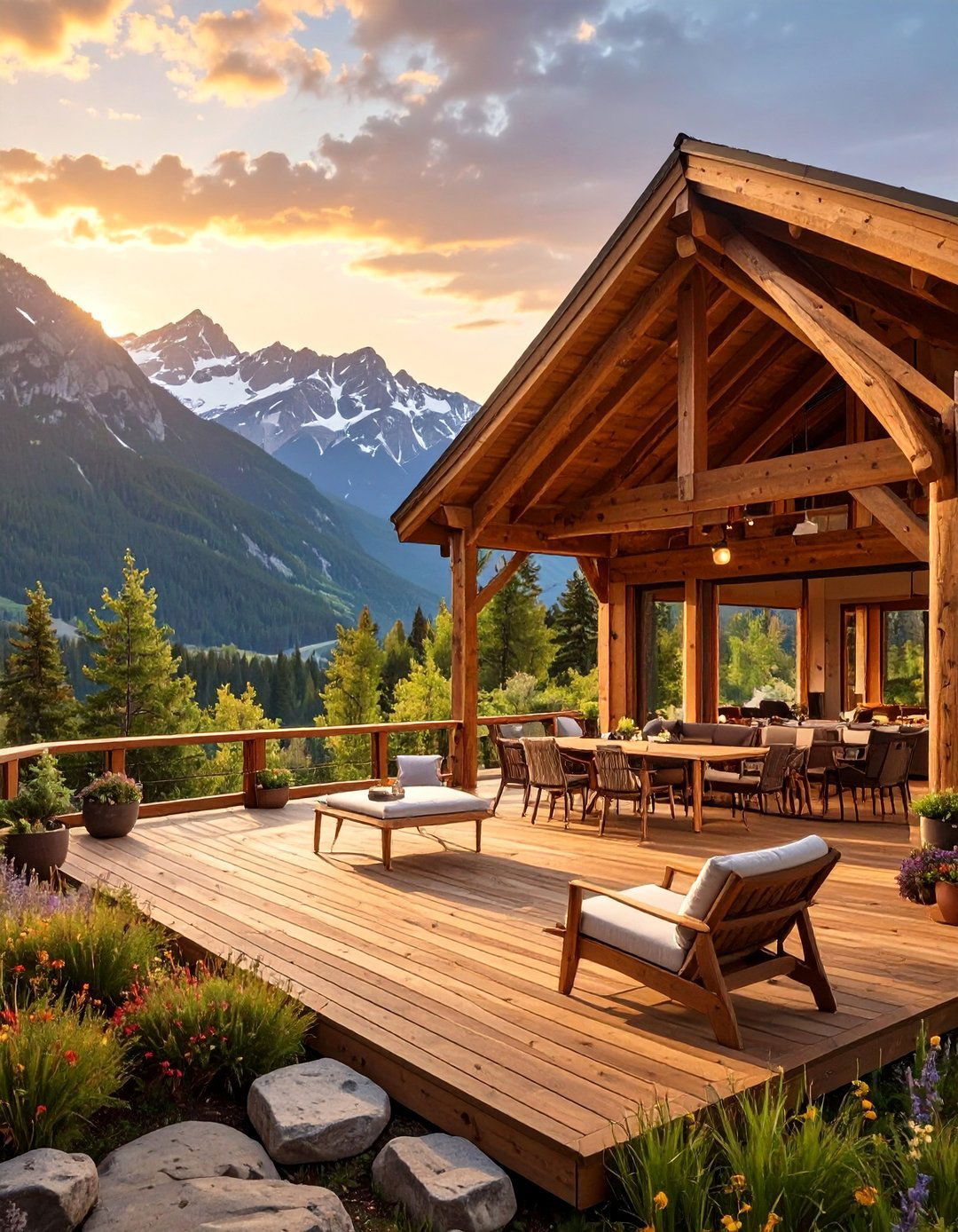 The Rustic Open Gable Design - 30 deck ideas with roof