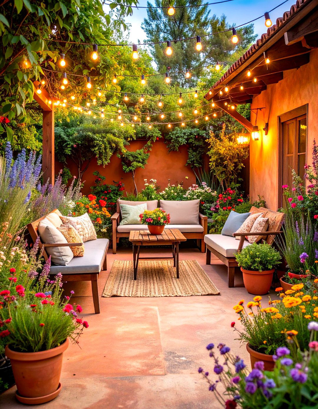 The Rustic Painted Concrete Patio - 30 inexpensive ways to cover concrete patio ideas