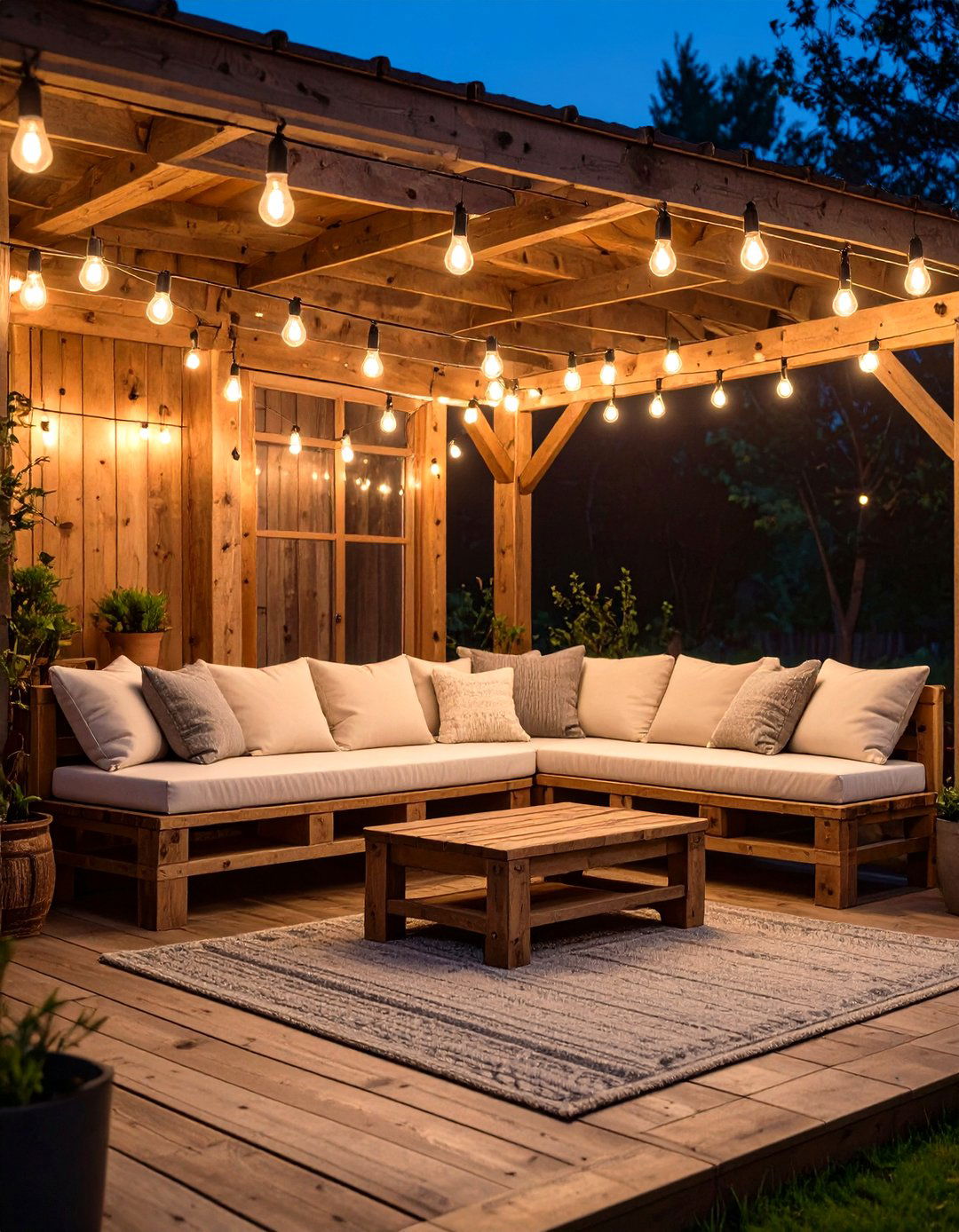 The Rustic Pallet Wood Sanctuary - 30 enclosed patio ideas on a budget