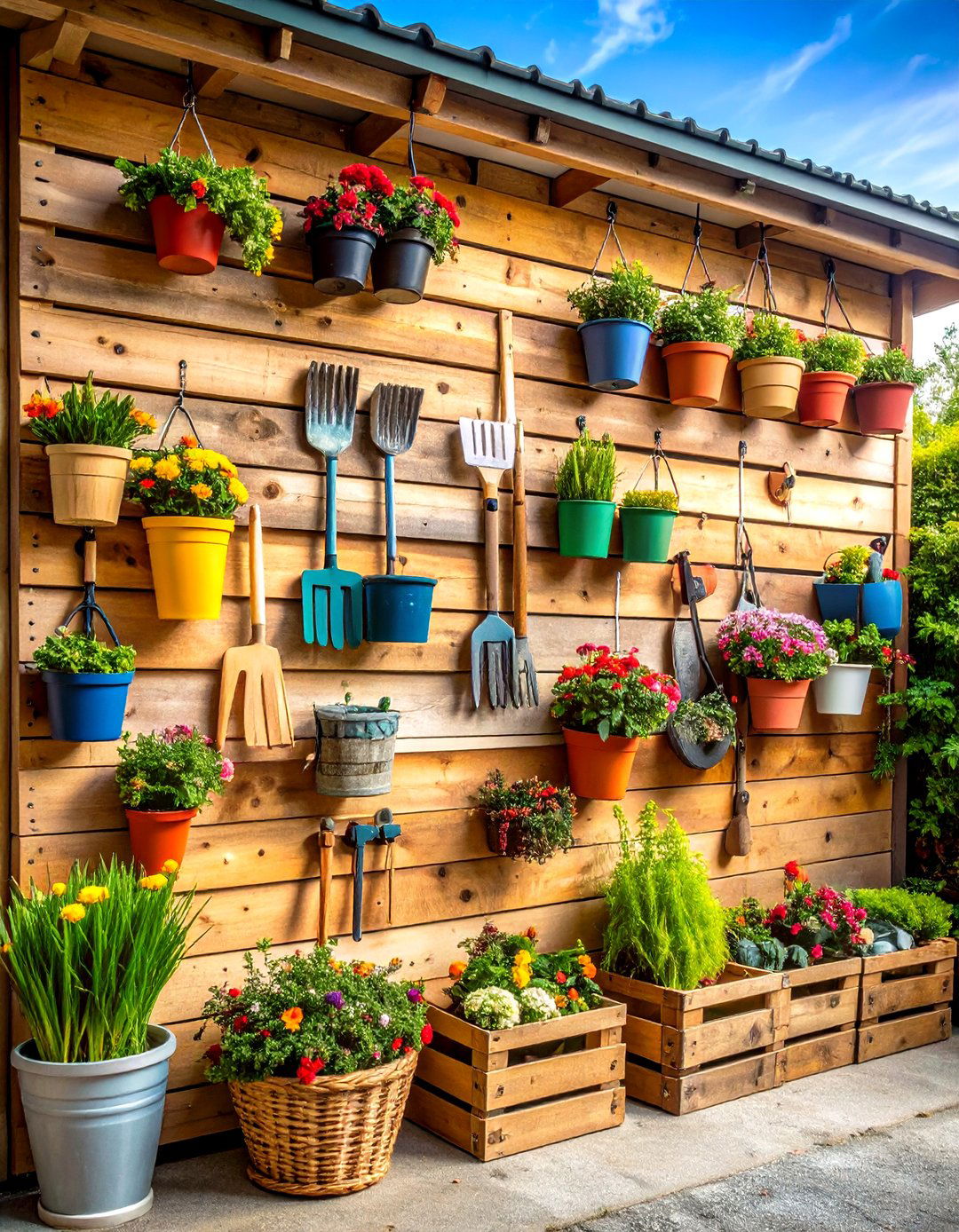 The Rustic Pallet Wood Wall Panel - 30 garage storage ideas diy
