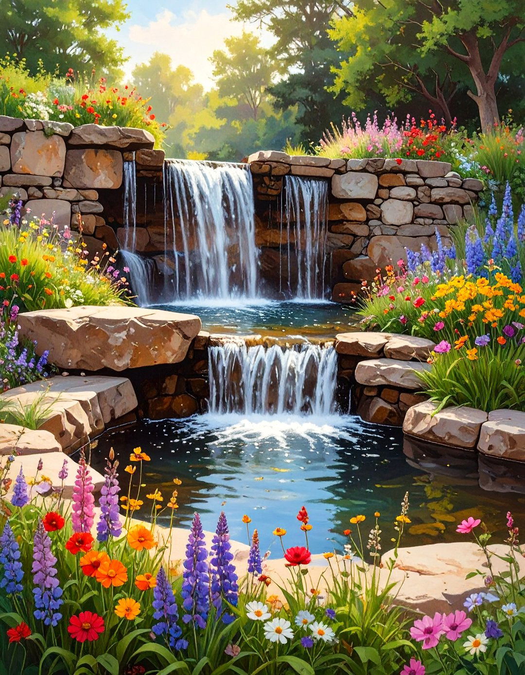The Rustic Pondless Waterfall - 30 ai waterfall garden ideas