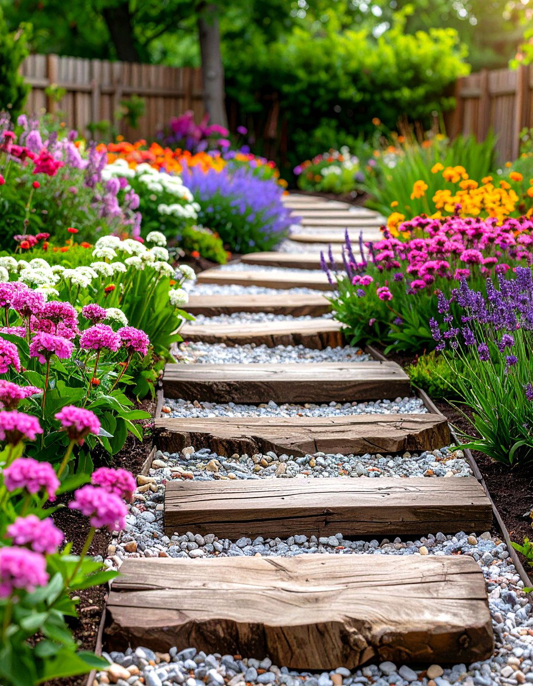 The Rustic Railway Sleeper Garden Pathway - 30 garden pathway ideas