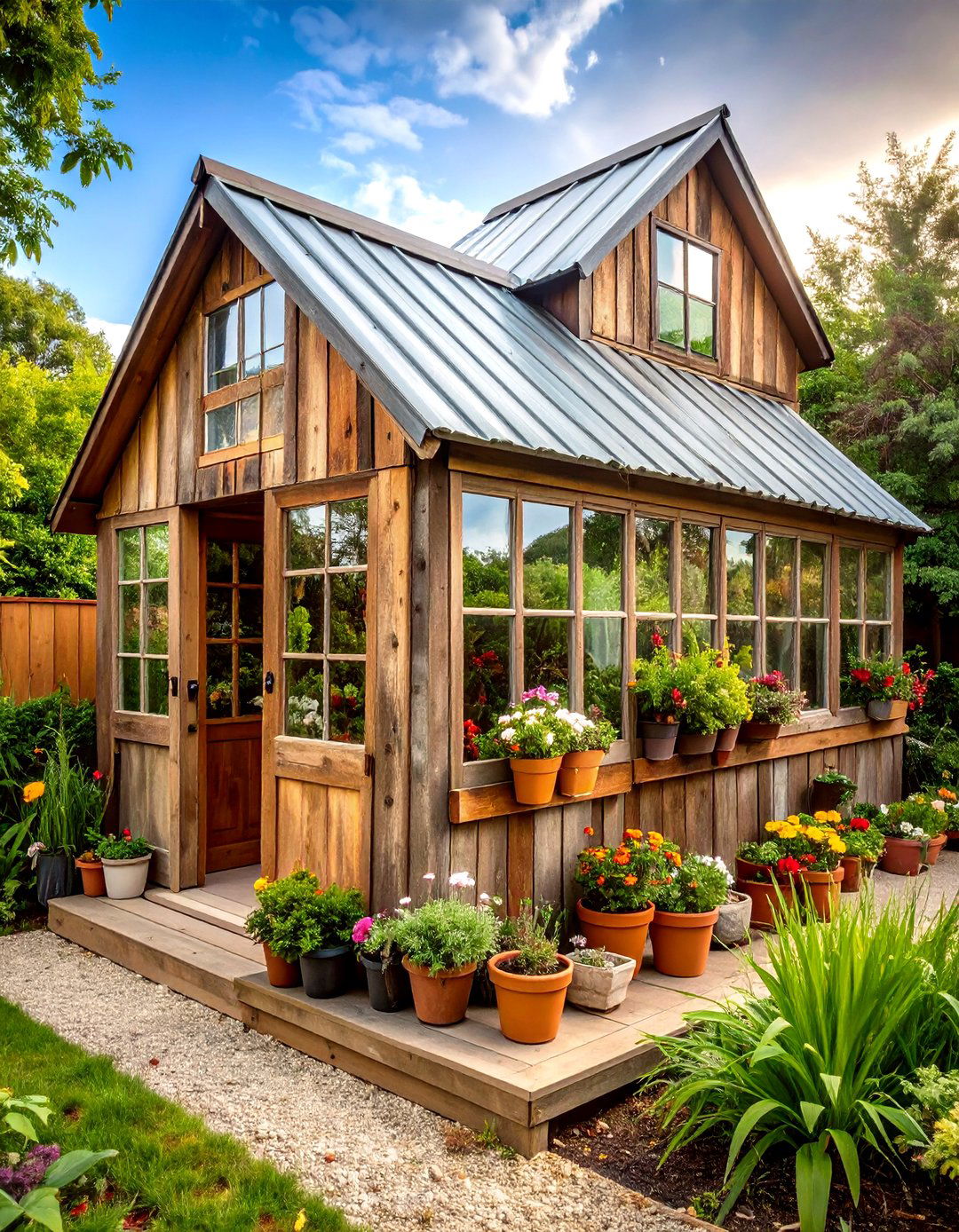 The Rustic Reclaimed Greenhouse - 30 backyard greenhouse ideas