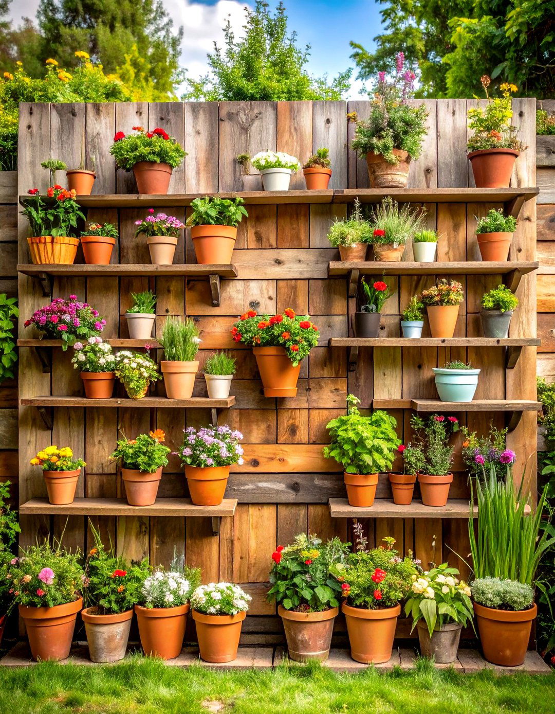 The Rustic Reclaimed Timber Garden Wall - 30 garden wall ideas