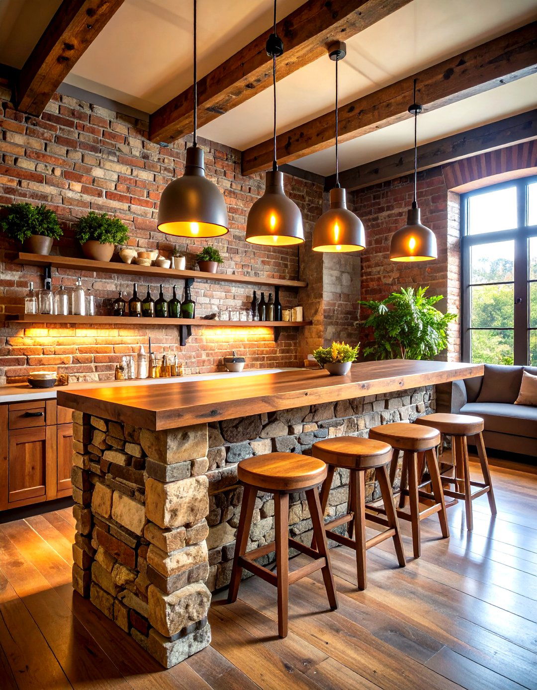 The Rustic Reclaimed Wood Bar - 30 living room bar ideas