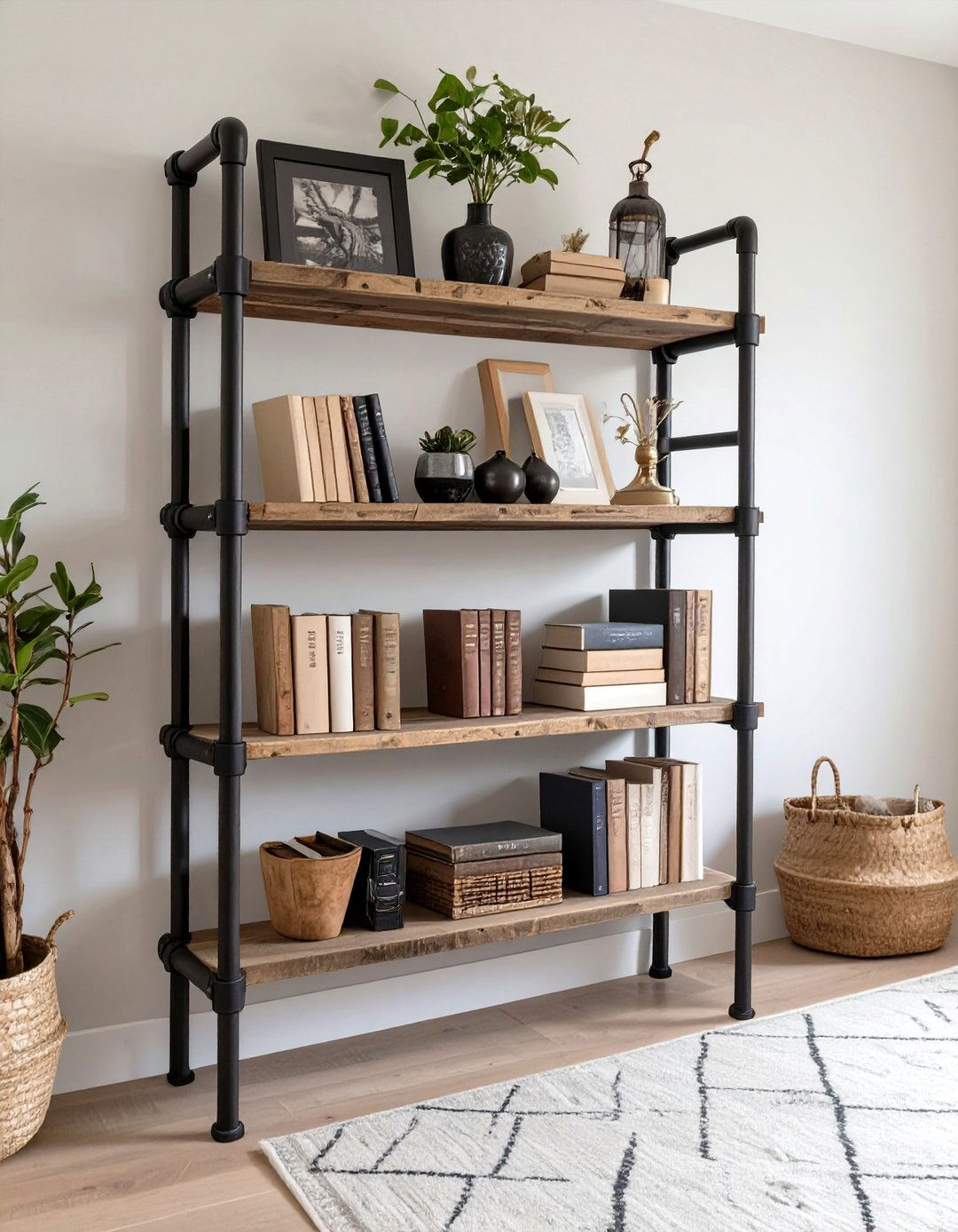 The Rustic Reclaimed Wood Bedroom Bookshelf - 30 bedroom bookshelf ideas