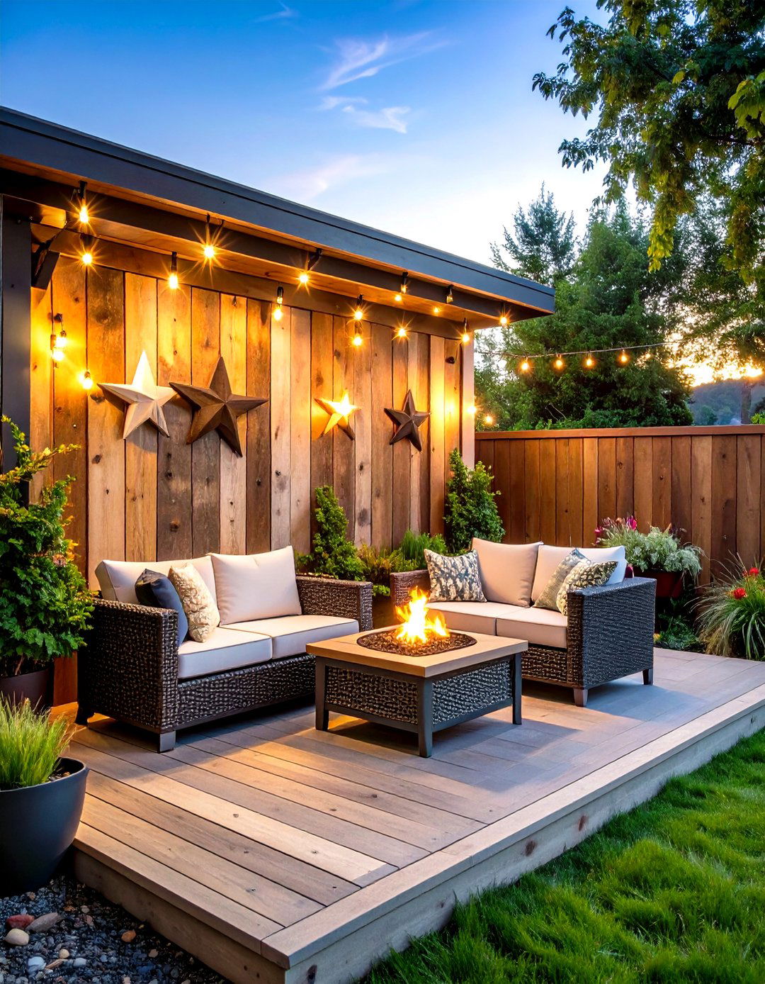 The Rustic Reclaimed Wood Feature - 30 deck privacy ideas