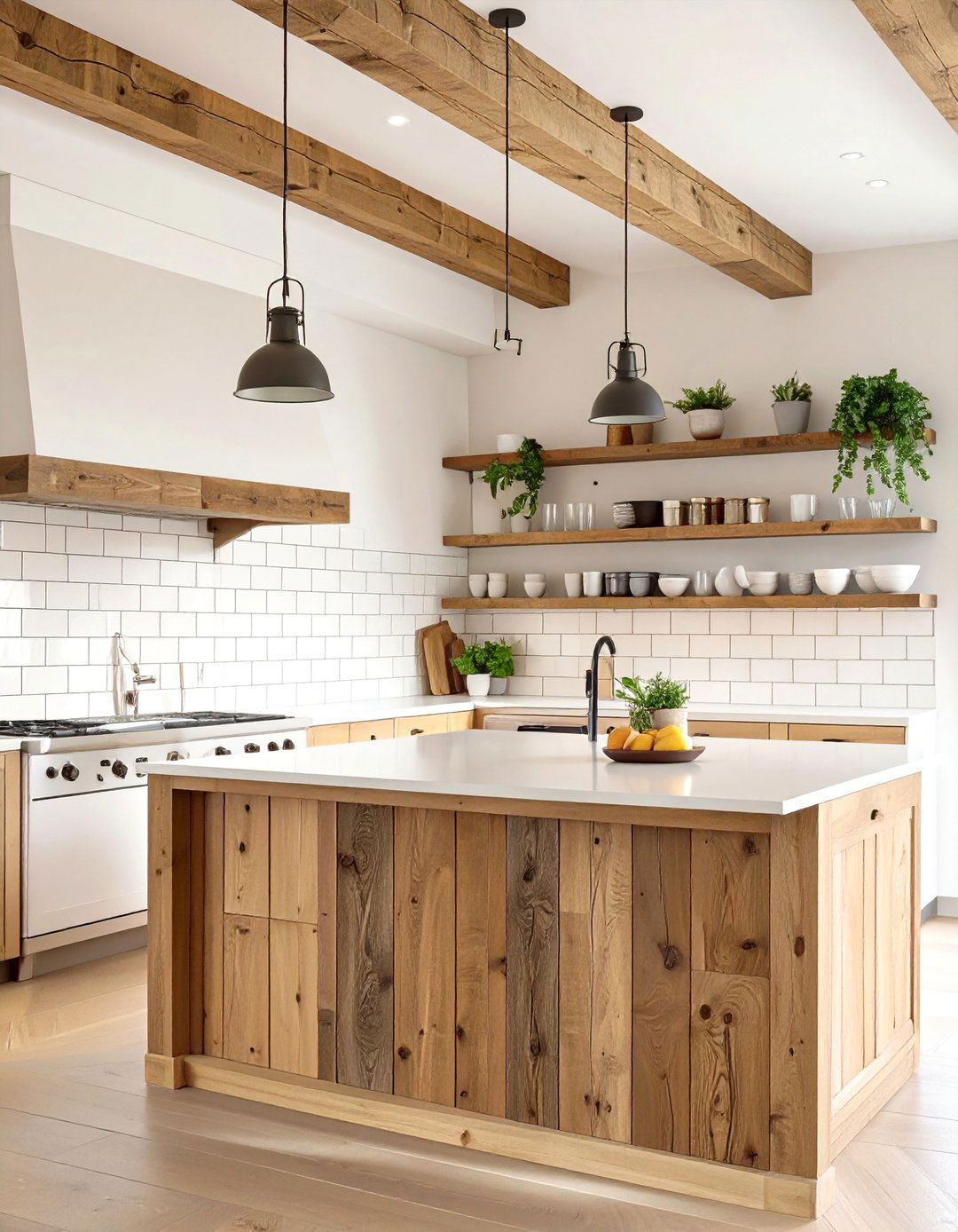 The Rustic Reclaimed Wood Frame - 30 backsplash edge trim ideas