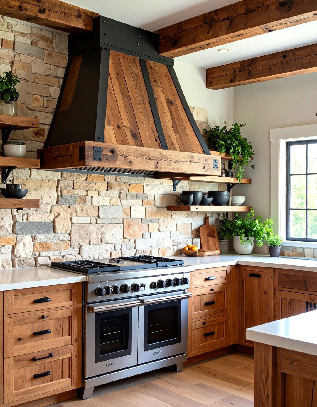 The Rustic Reclaimed Wood Kitchen Hood - 30 kitchen range hood ideas