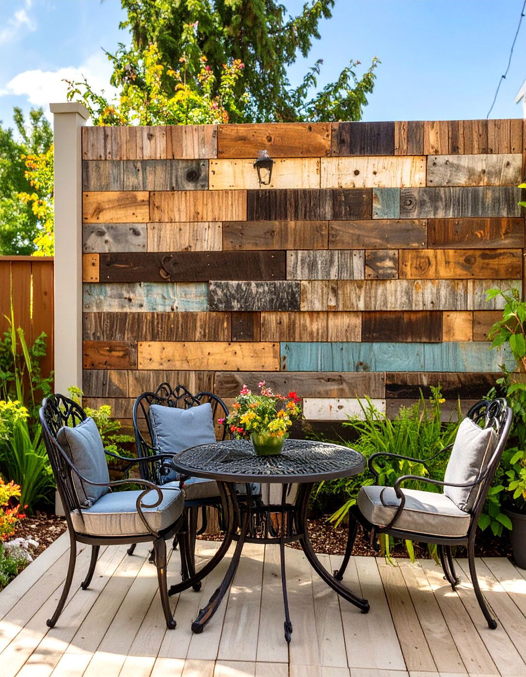 The Rustic Reclaimed Wood Wall - 30 backyard wall ideas