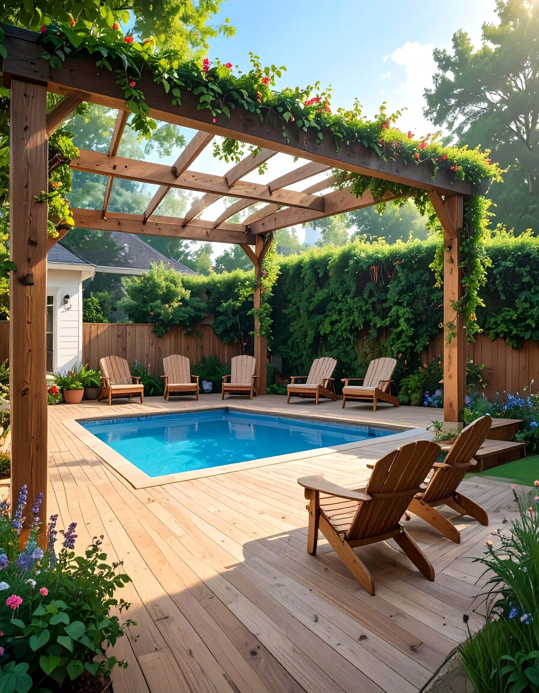 The Rustic Retreat with Natural Wood - 30 deck ideas for above ground pools