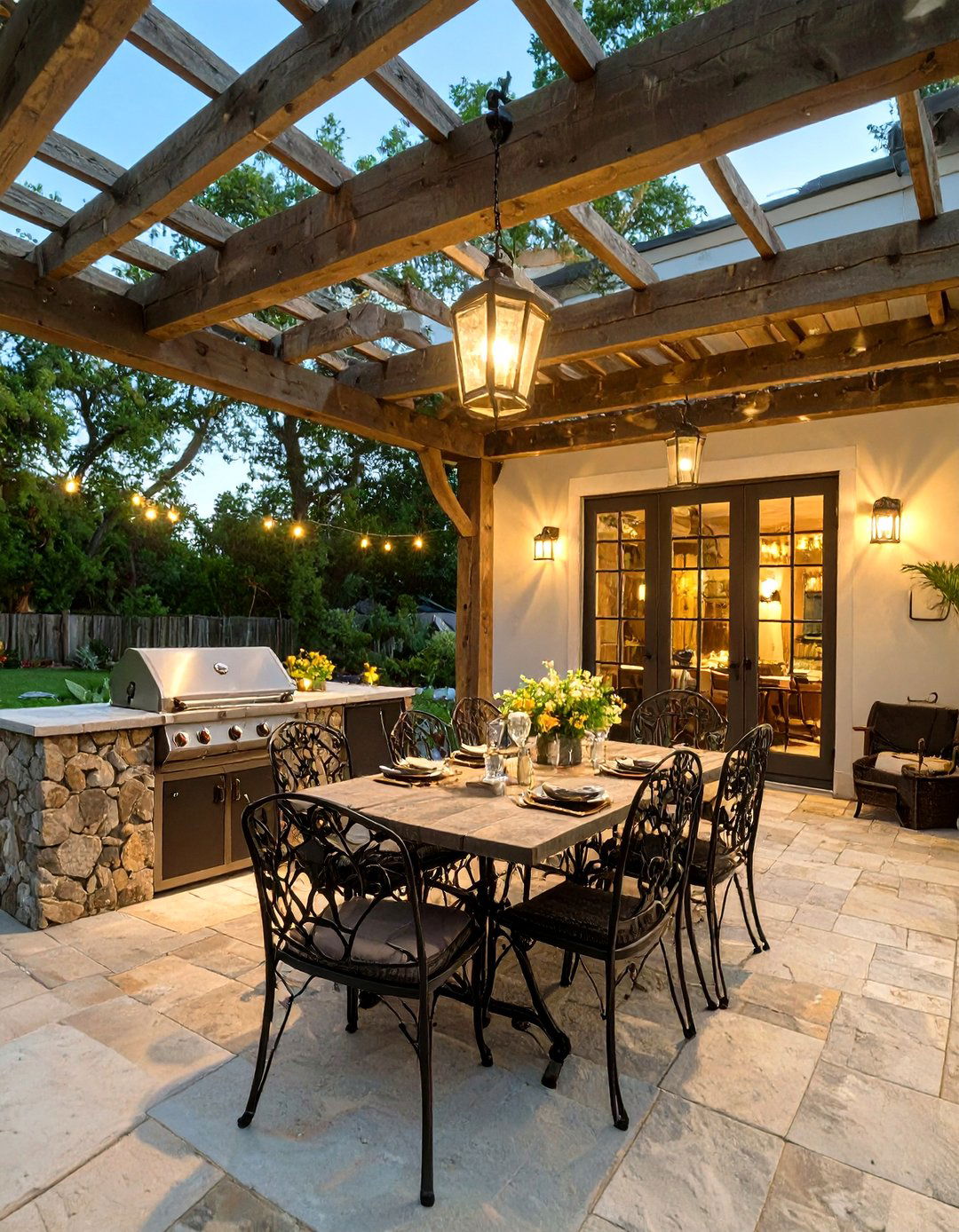The Rustic Stone BBQ Patio - 30 bbq patio ideas