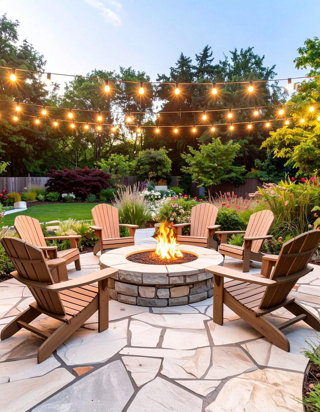 The Rustic Stone Fire Pit Patio - 30 backyard patio designs