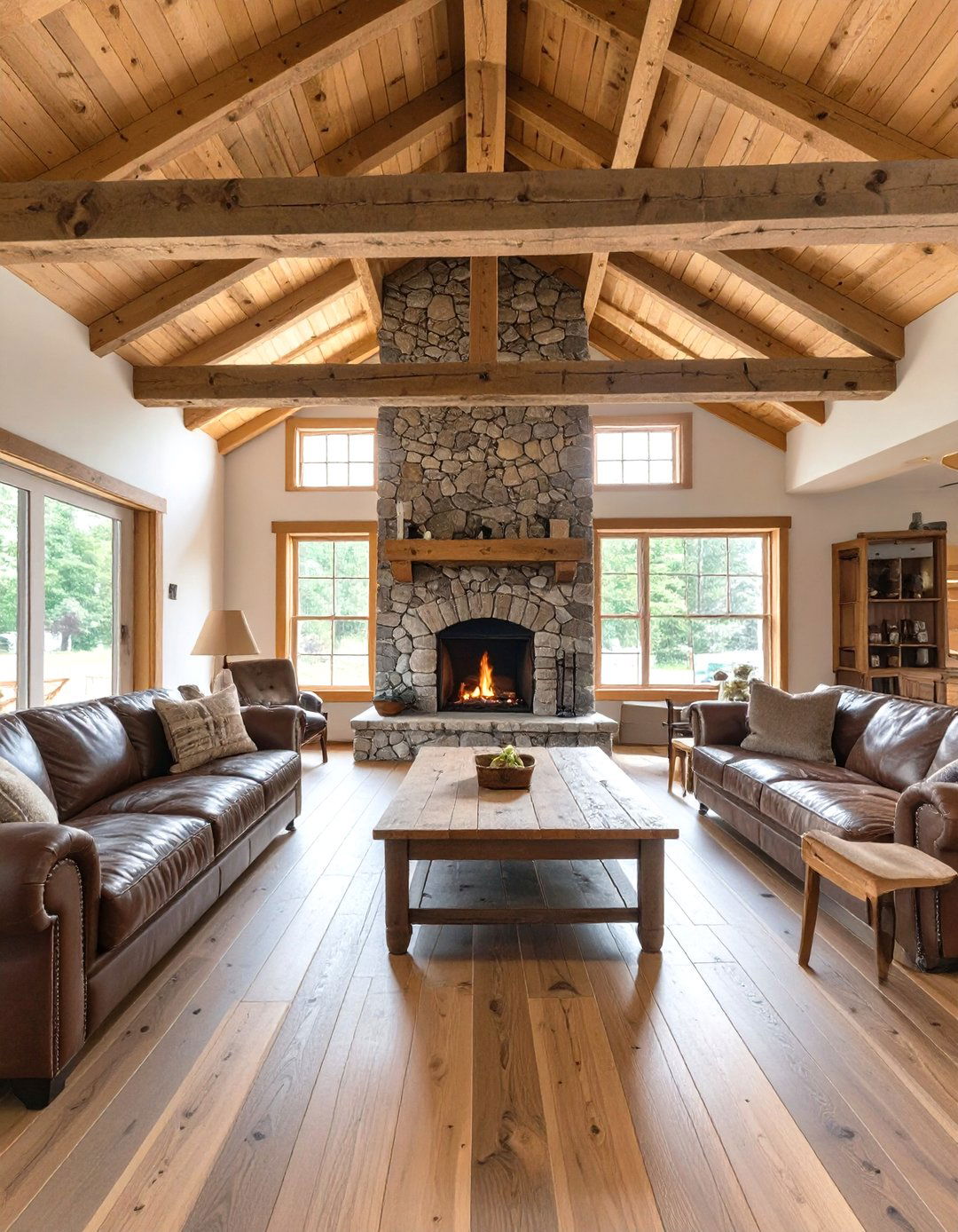 The Rustic Stone Fireplace Focal Point - 30 cottage living room ideas