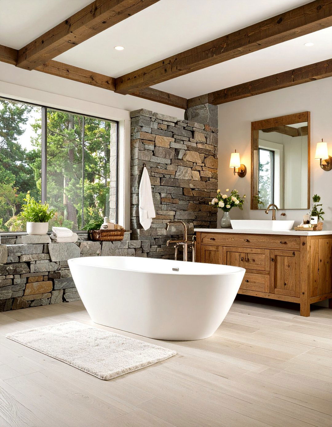 The Rustic Stone Haven Bathroom - 30 earthy bathroom ideas