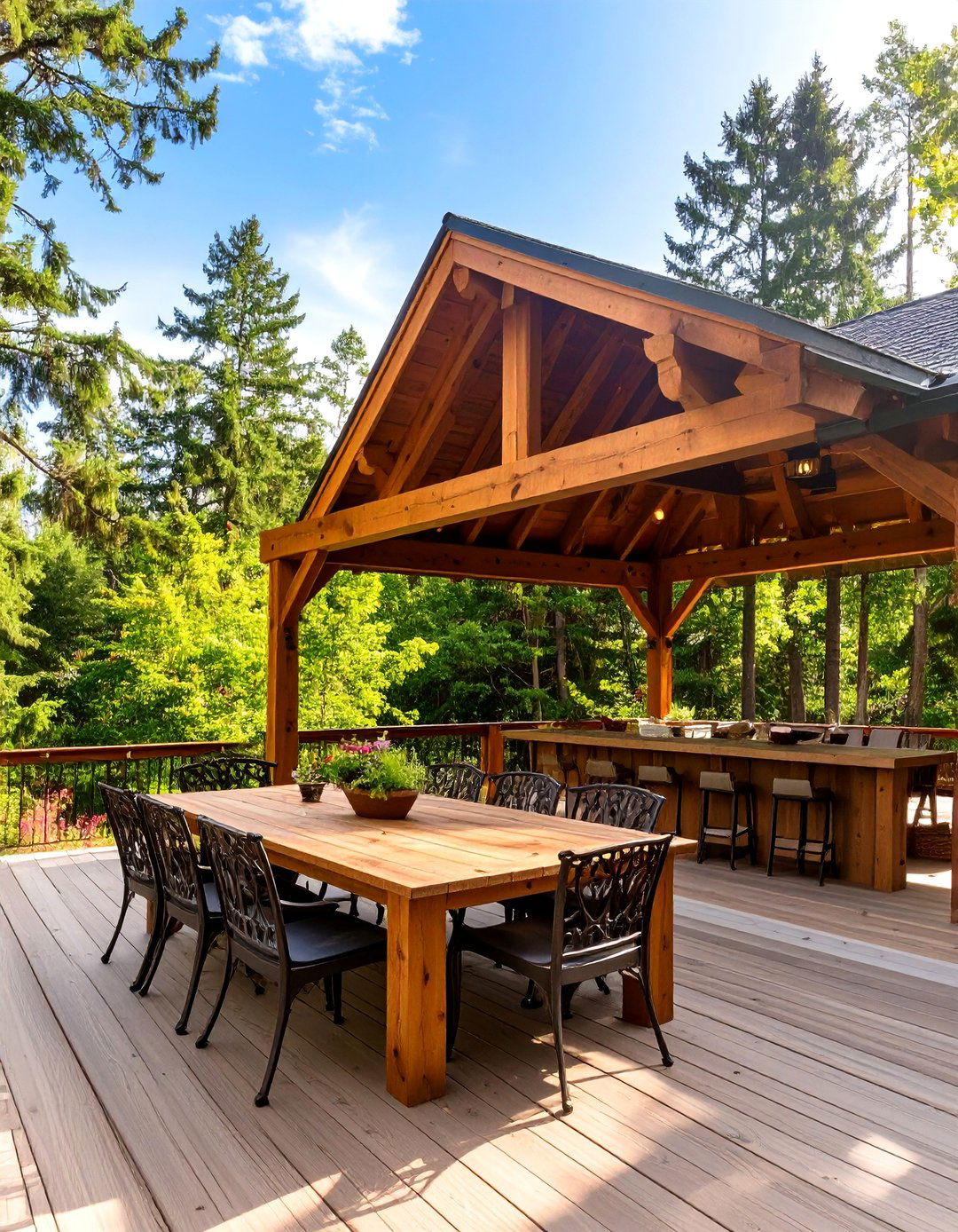 The Rustic Timber Frame Pavilion - 30 deck canopy ideas