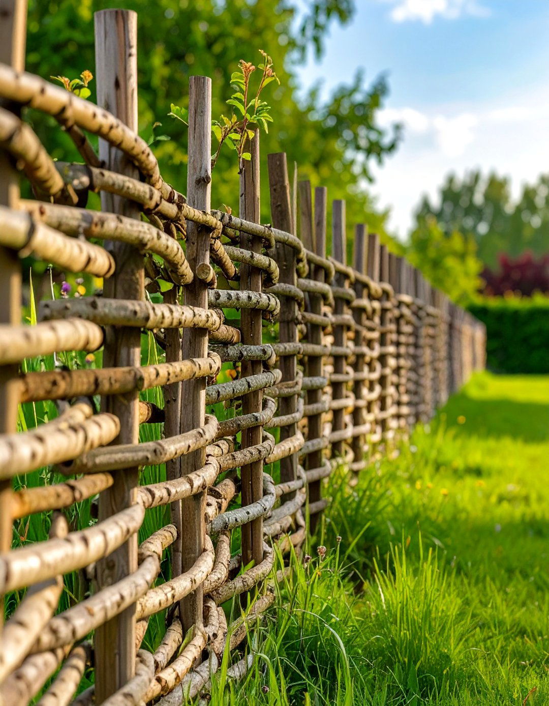 The Rustic Wattle Fence Wall - 30 backyard wall ideas