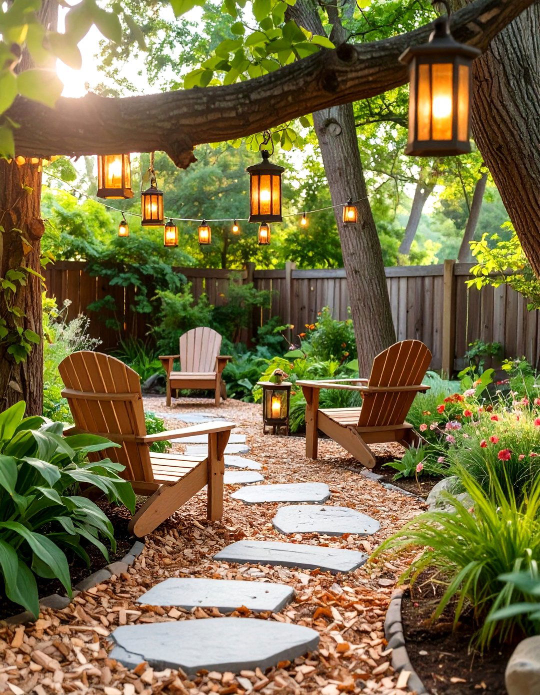 The Rustic Wood Chip Retreat - 30 budget backyard ideas no grass