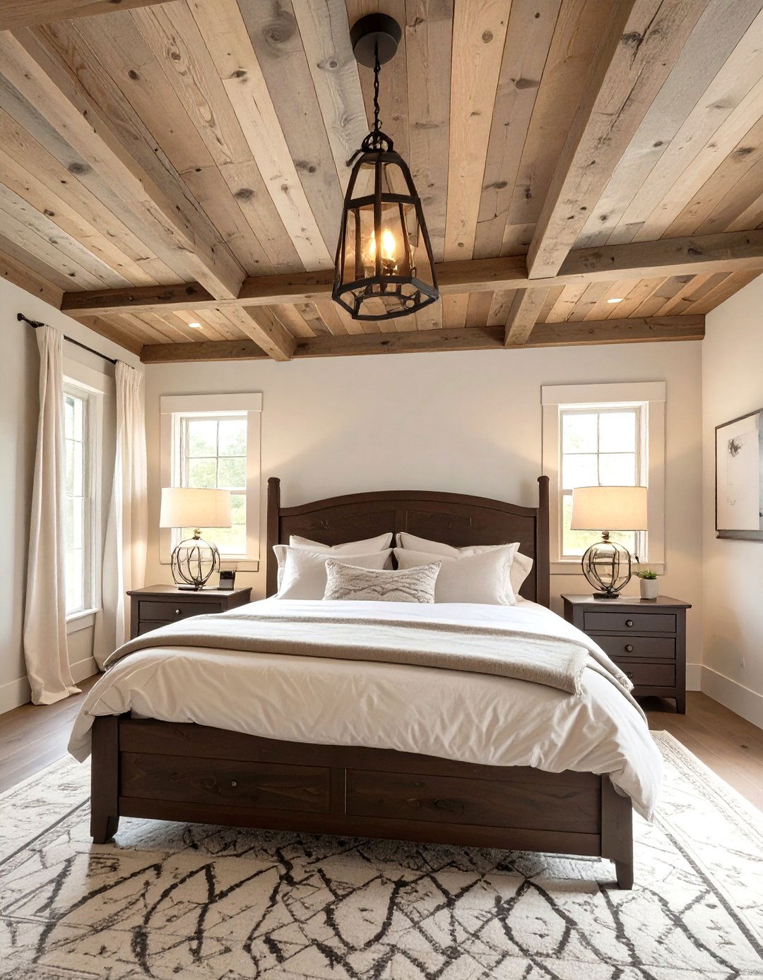 The Rustic Wood Plank Bedroom Ceiling - 30 master bedroom tray ceiling ideas