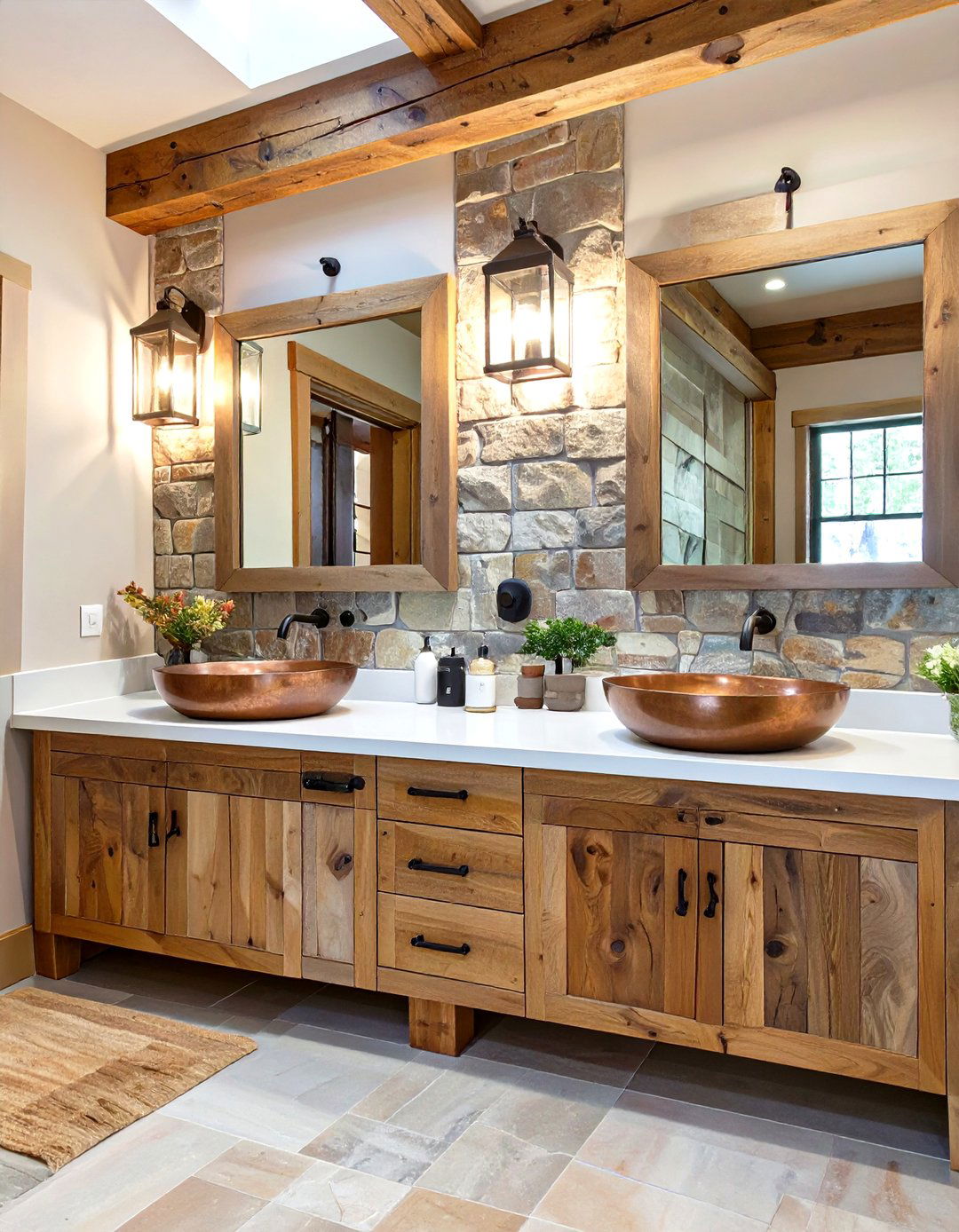 The Rustic Woodland Bathroom - 30 jack and jill bathroom ideas