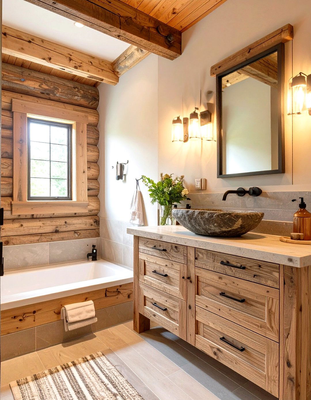 The Rustic Woodland Bathroom - 30 boys bathroom ideas