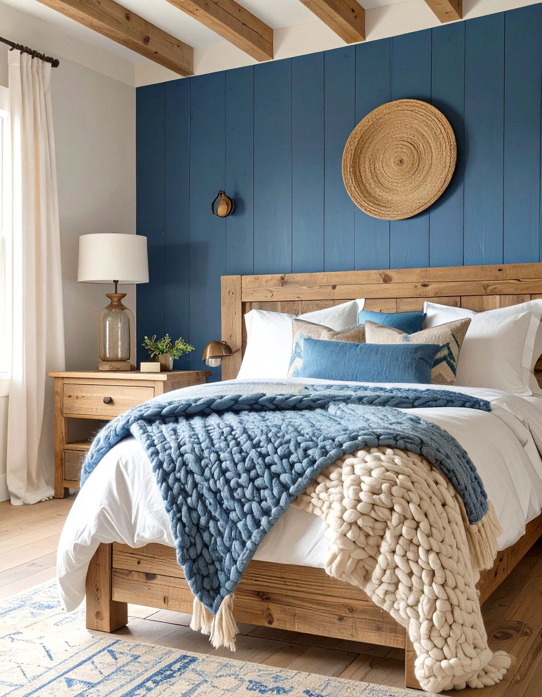 The Rustic Woodland Blue Bedroom - 30 dark blue bedroom ideas