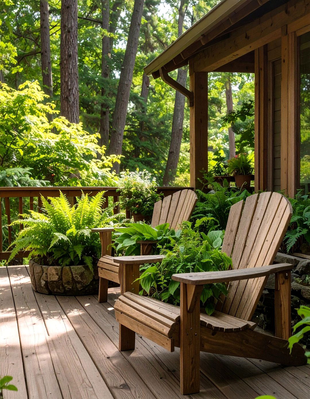 The Rustic Woodland Deck Garden - 30 deck garden ideas