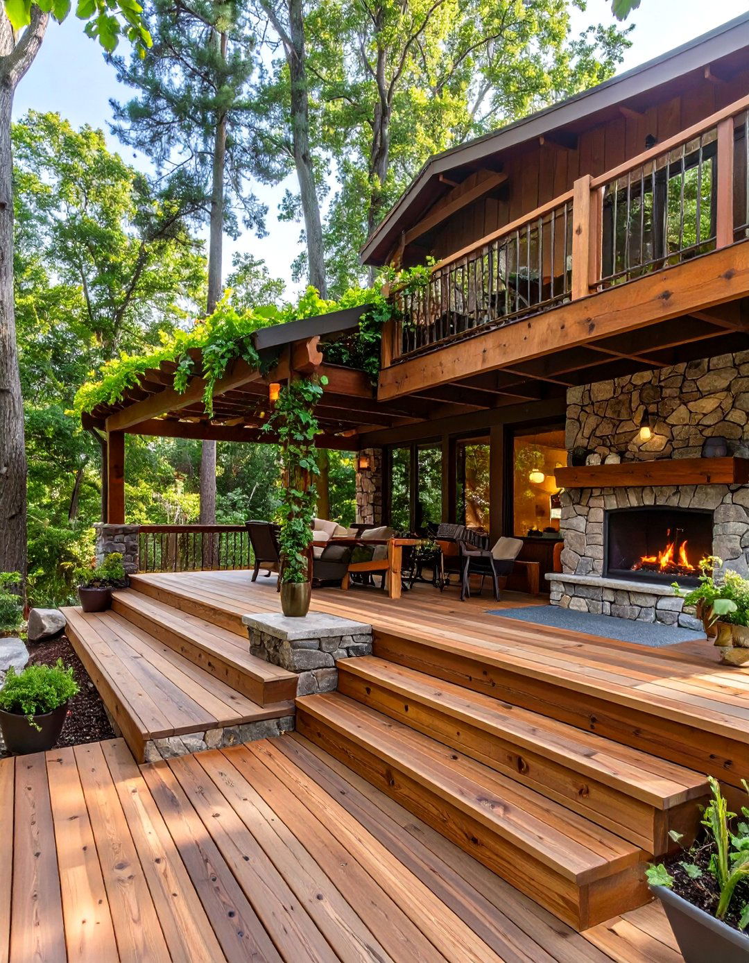 30 Best Backyard 2 Level Deck Designs for More Space - We Love Home Blog