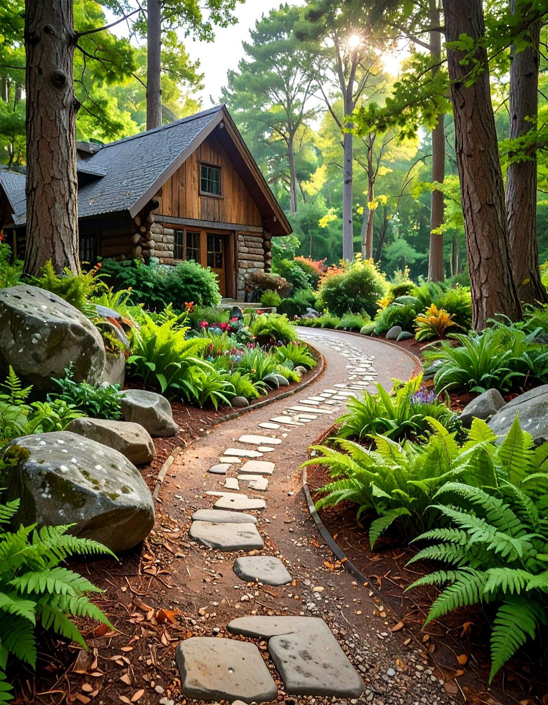 The Rustic Woodland Welcome Driveway - 30 half circle driveway landscape ideas