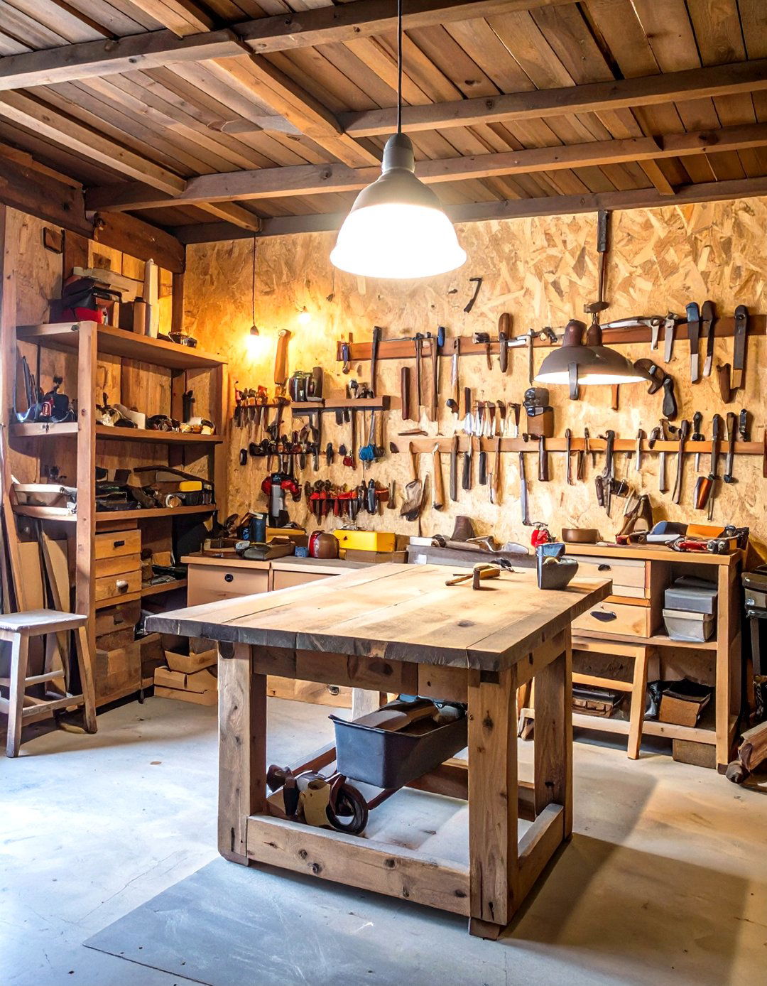 The Rustic Woodworkers Retreat - 30 diy garage workshop ideas