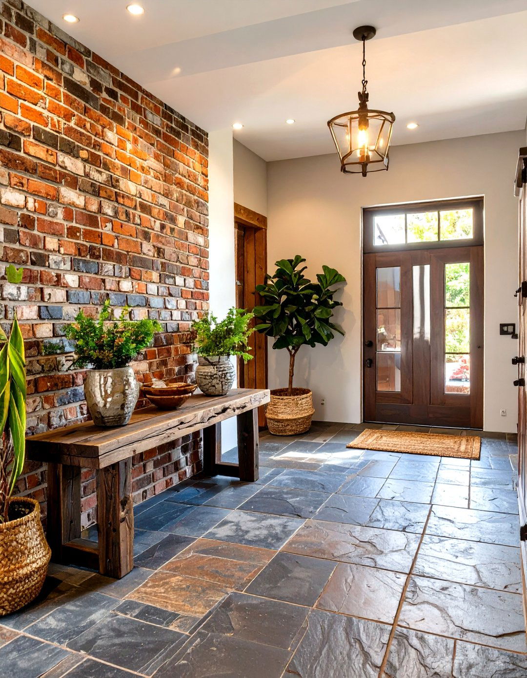 The Salvaged Brick Entryway - 30 interior design with sustainable materials ideas