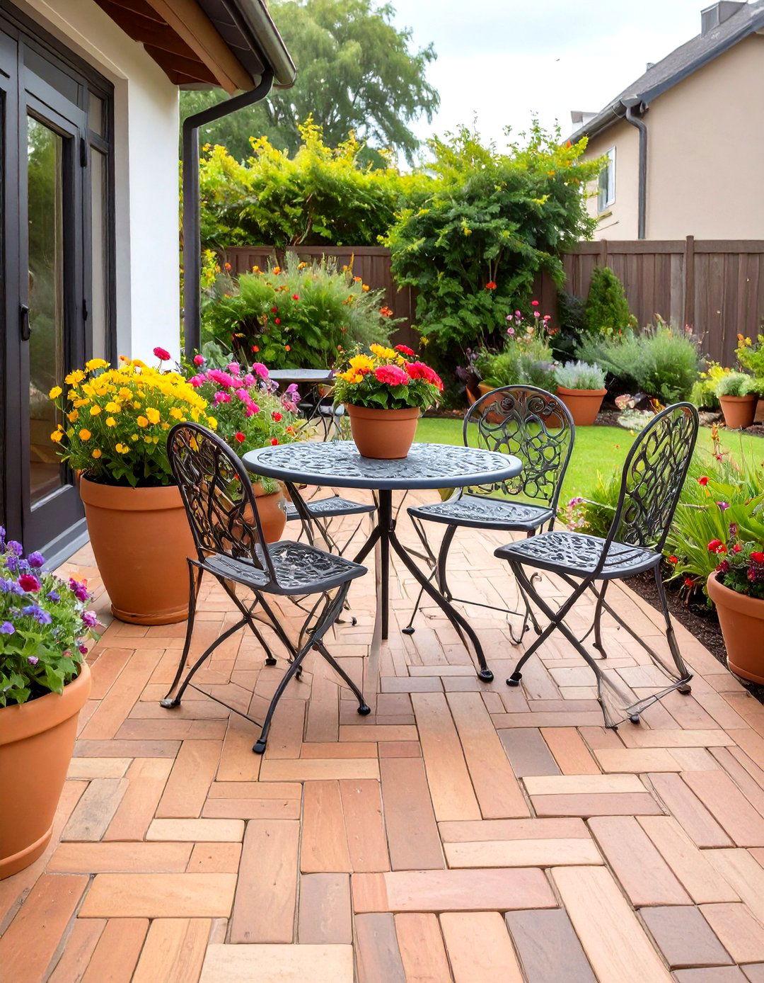 The Salvaged Brick Patio Deck - 30 cheap deck ideas