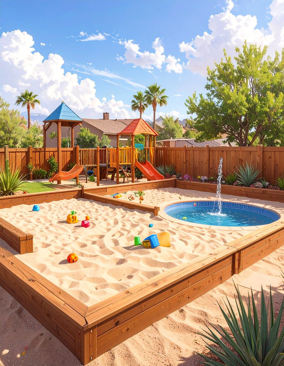 The Sandpit and Play Zone for Kids - 30 arizona backyard ideas on a budget