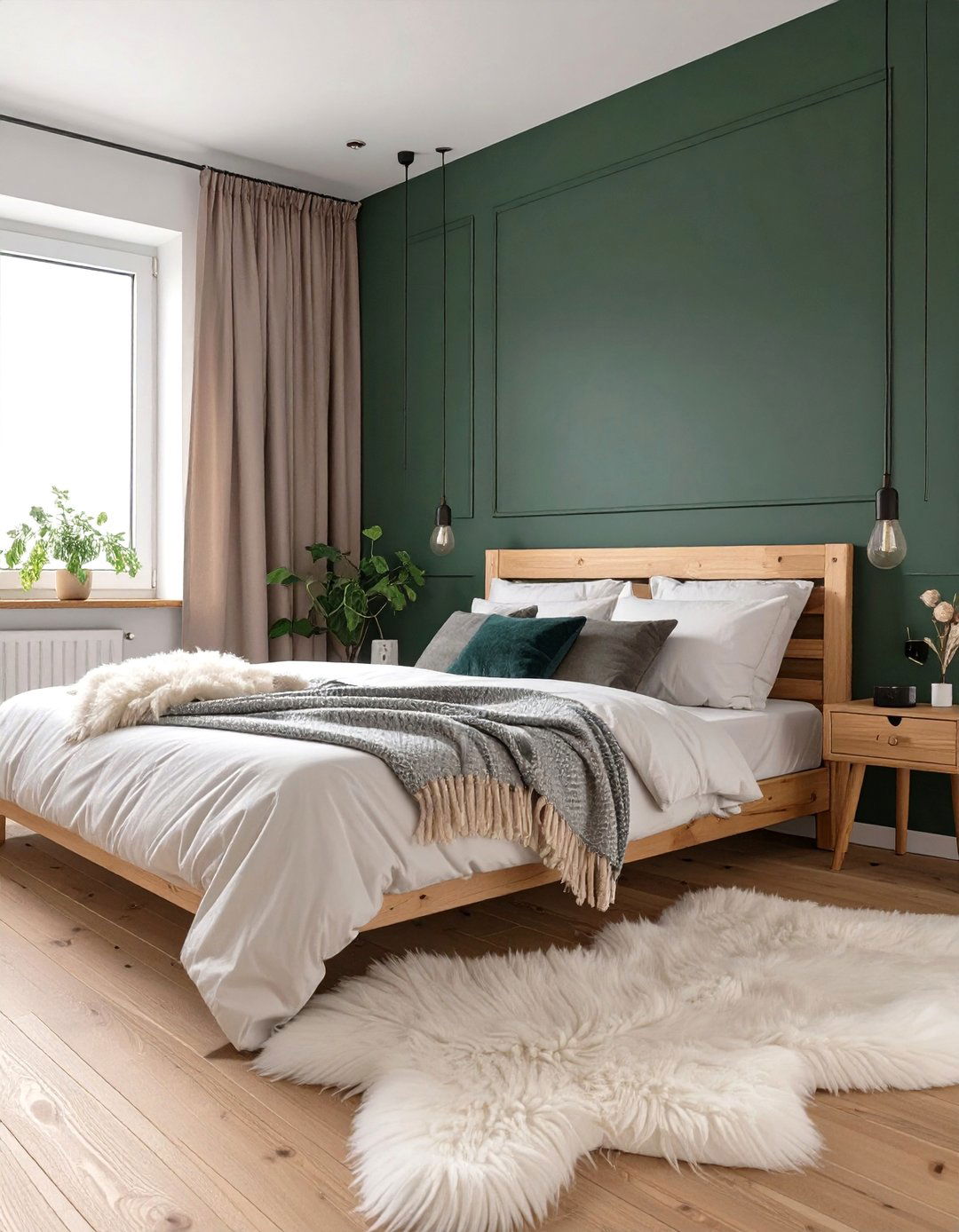 The Scandinavian Dark Green Bedroom - 30 dark green bedroom ideas