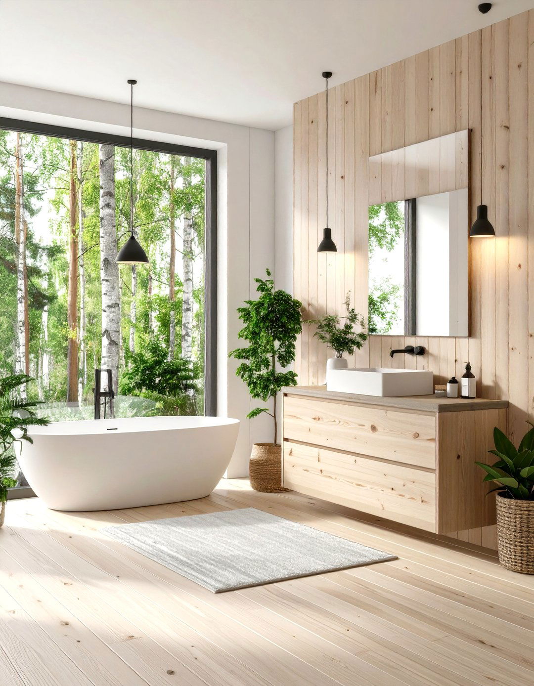 The Scandinavian Forest Bathroom - 30 earthy bathroom ideas