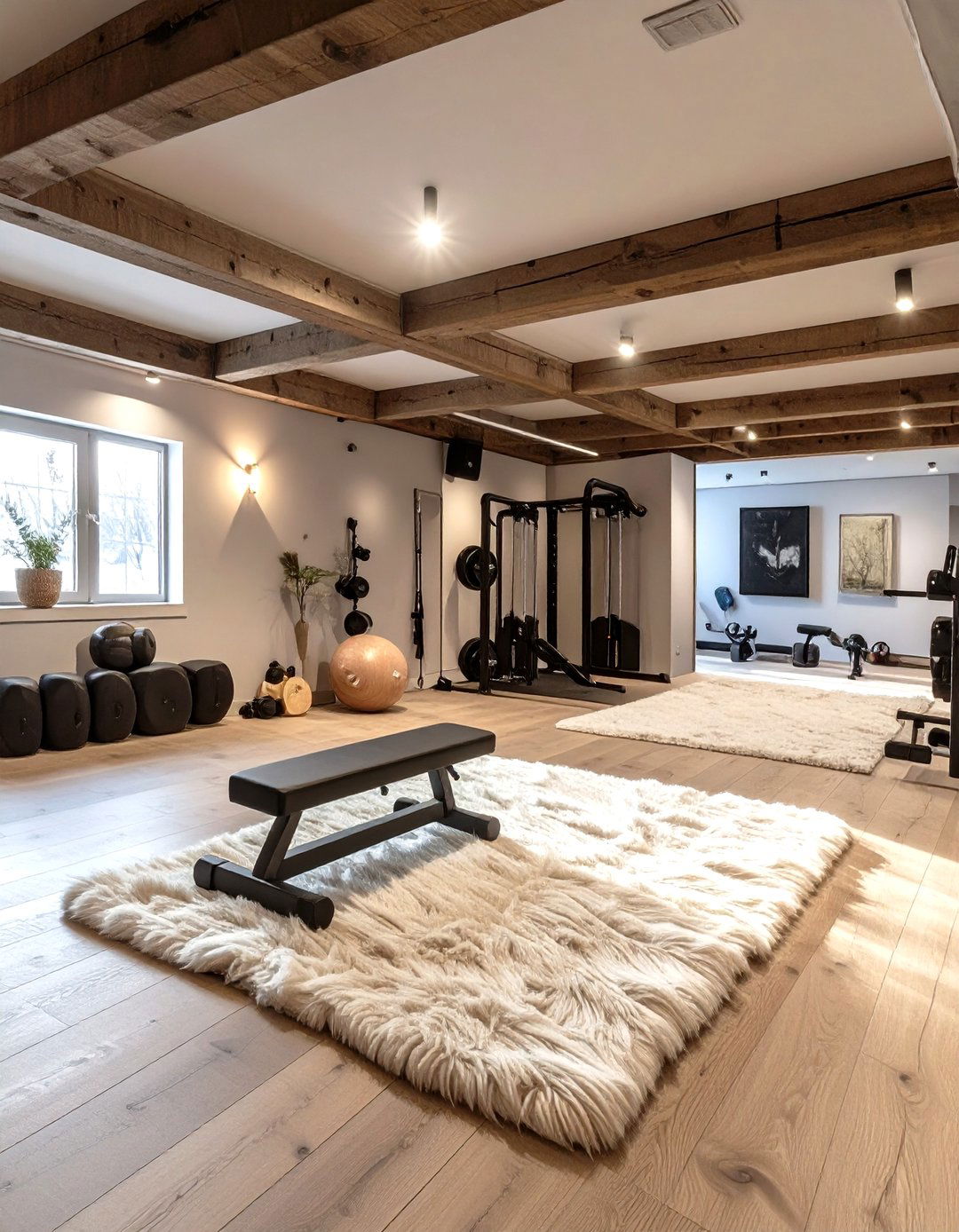 The Scandinavian Hygge Basement Gym - 30 basement home gym ideas