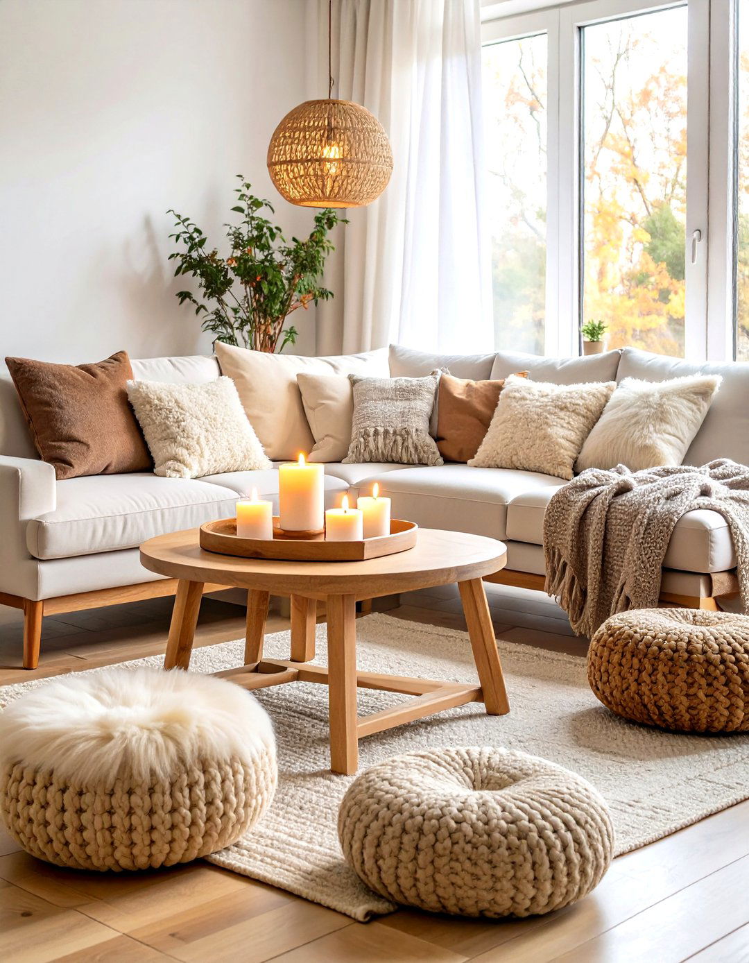 The Scandinavian Hygge Living Room - 30 living room fall decor ideas