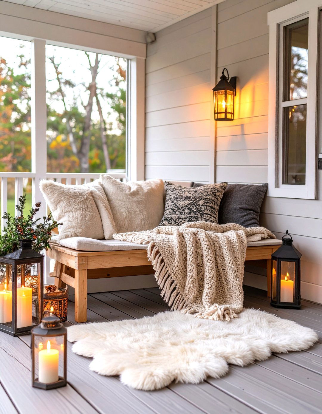 The Scandinavian Hygge Porch - 30 mobile home front porch ideas
