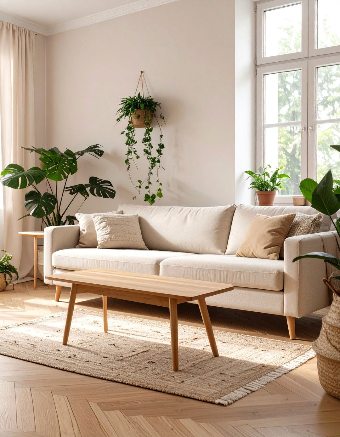 The Scandinavian Inspired Living Room - 30 beige couch living room ideas