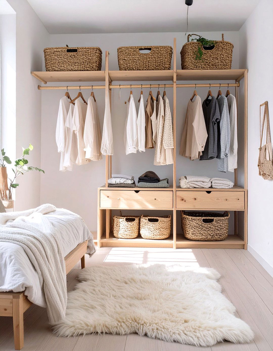 The Scandinavian Inspired Open Wardrobe - 30 closet ideas for small spaces