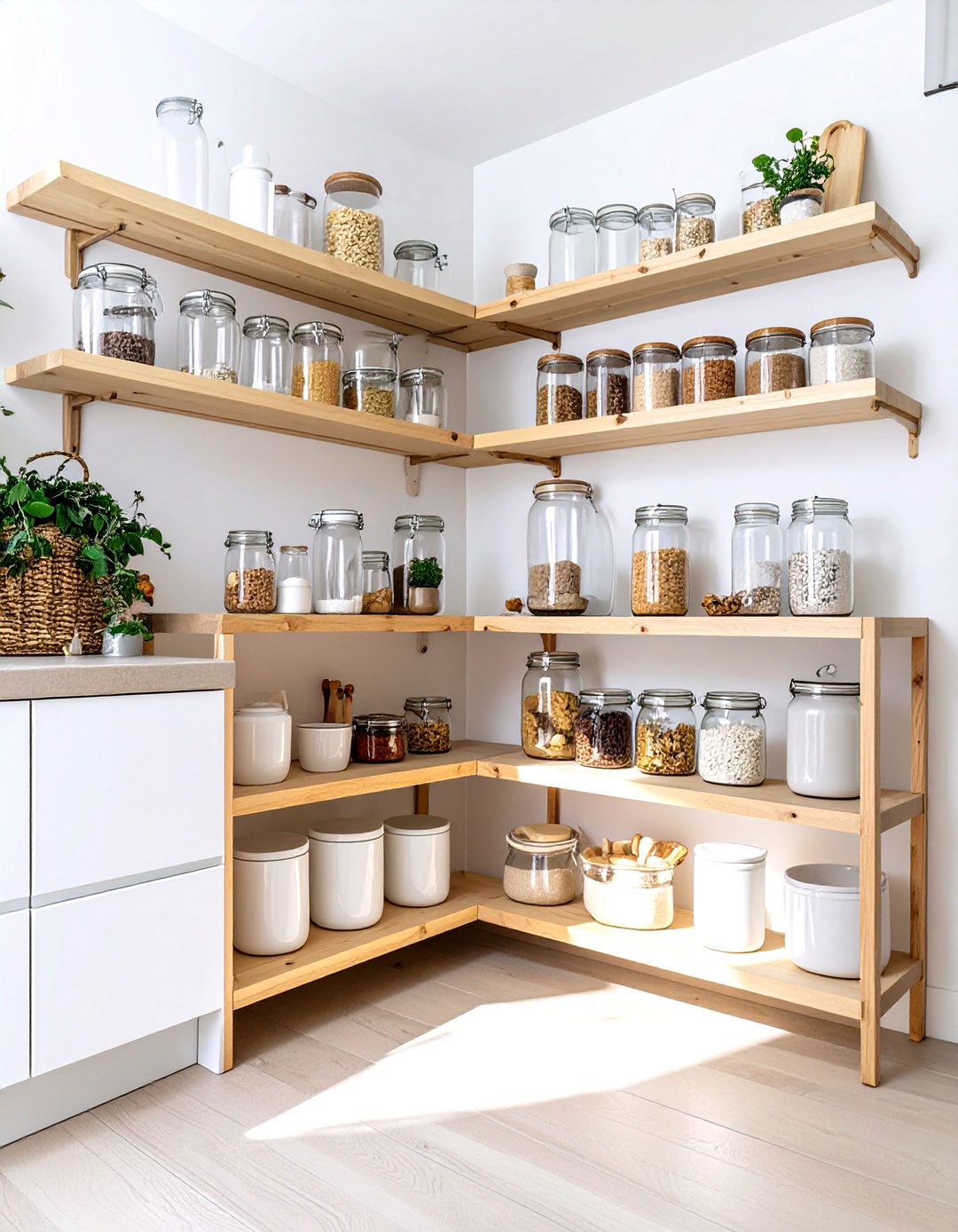 The Scandinavian Inspired Pantry - 30 corner pantry ideas