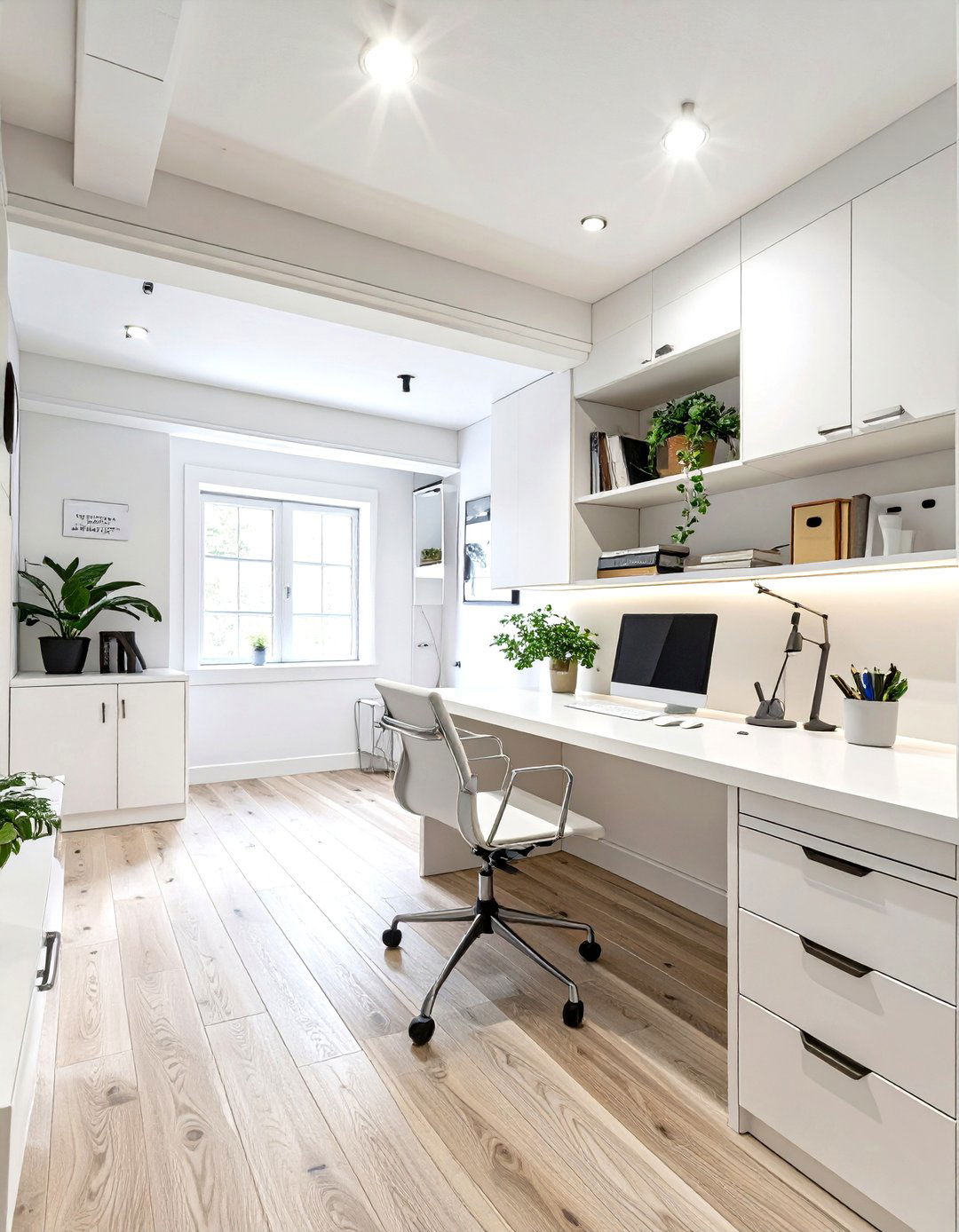The Scandinavian Minimalist Basement Office - 30 basement office ideas
