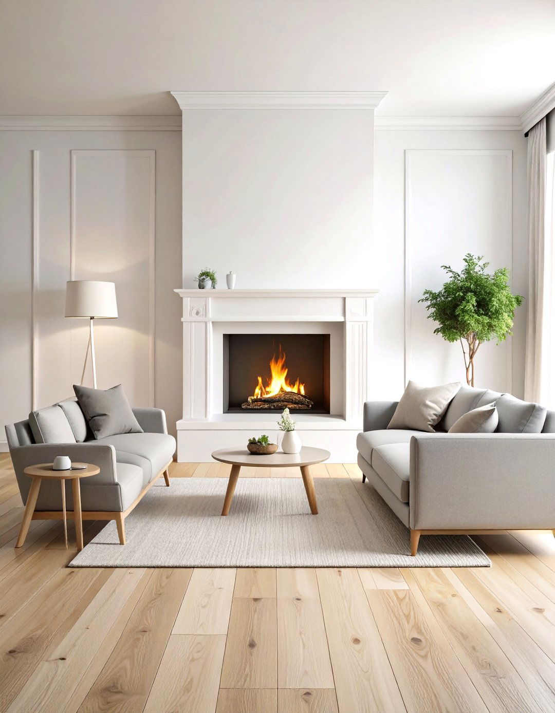 The Scandinavian Minimalist Fireplace - 30 living room with fireplace ideas