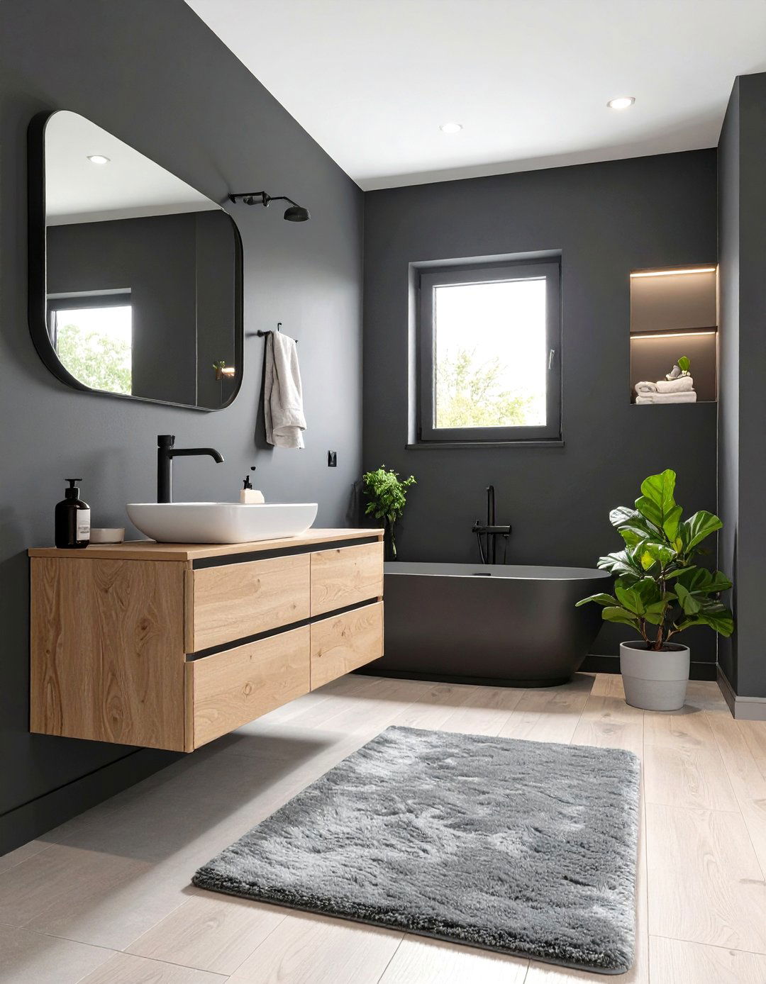 The Scandinavian Noir Bathroom - 30 dark bathroom ideas